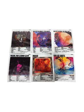 Kid Cudi Album Cover Wall Art Tapestry Set Of 6 Posters 8x10" Fabric Prints